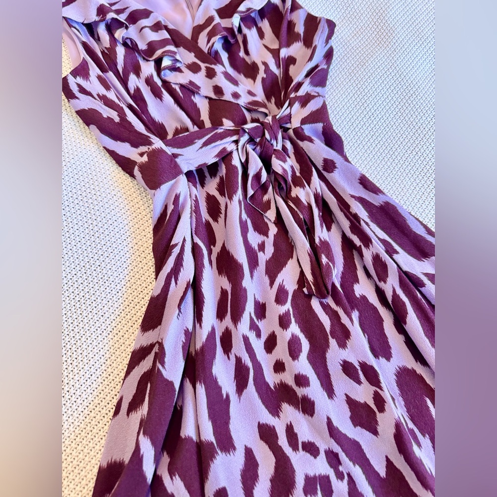 PARKER Ruffle Purple Animal Print Mini Dress - Picture 5 of 12